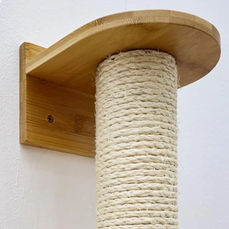 EYEPOWER Wandkratzbaum Luna 102 cm, stabiler Kletterbaum mit Sisal-Kratzsäule und robusten Holz-Plateaus zur Wandmontage – Bild 4