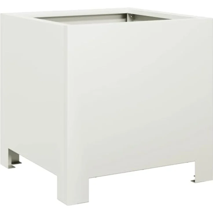 vidaXL Pflanzkübel Weiß 30x30x30 Stahl - Rostbeständig, Stabil und Großzügig in der Größe – Bild 1