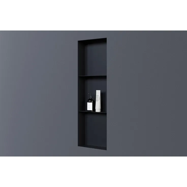 Bernstein Duschwand NT309010X, rostfrei aus Edelstahl & PVD-Beschichtung, 30 x 90 x 10 cm, Gunmetal