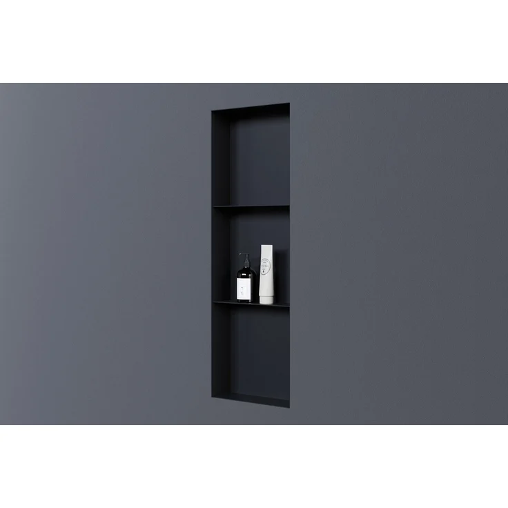 Bernstein Duschwand NT309010X, rostfrei aus Edelstahl & PVD-Beschichtung, 30 x 90 x 10 cm, Gunmetal