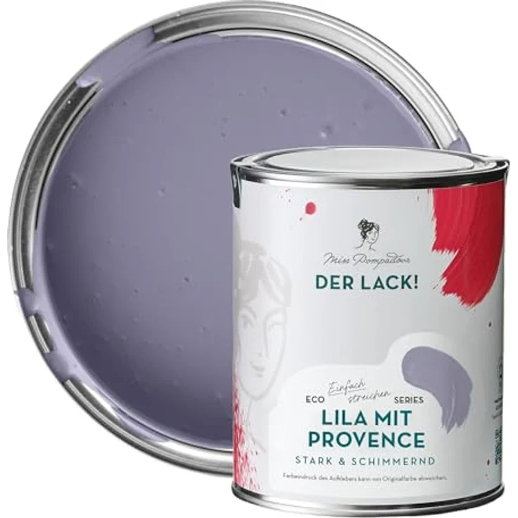 MissPompadour Holzfarbe Lila mit Provence, 1L seidenmatte Möbelfarbe für Innen & Außen, witterungsbeständig, hohe Deckkraft, geruchsarm – Bild 1