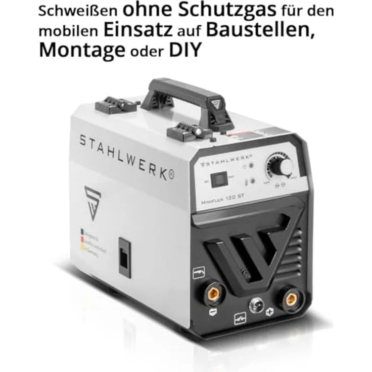 STAHLWERK Fülldrahtschweißgerät Mini FLUX 120 ST, 20-120 A, Packung, mit synergischem Drahtvorschub und ARC, MMA-Funktion - Preisvergleich – Bild 2