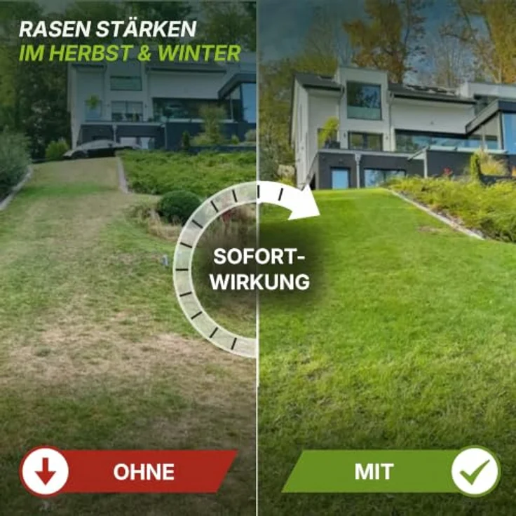 TerraUno Premium Herbstdünger Rasen, 20 kg für 1000 m², 60 Tage Langzeitwirkung, Soforteffekt, extra starkes Grün, geruchsarm & staubfrei – Bild 2
