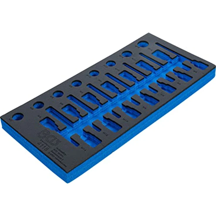 BGS TECHNIC Werkstattwageneinlage 1/3 leer für Art. 4118, hochwertige Hartschaum Einlage, Abmessungen 189 x 408 x 32 mm – Bild 2