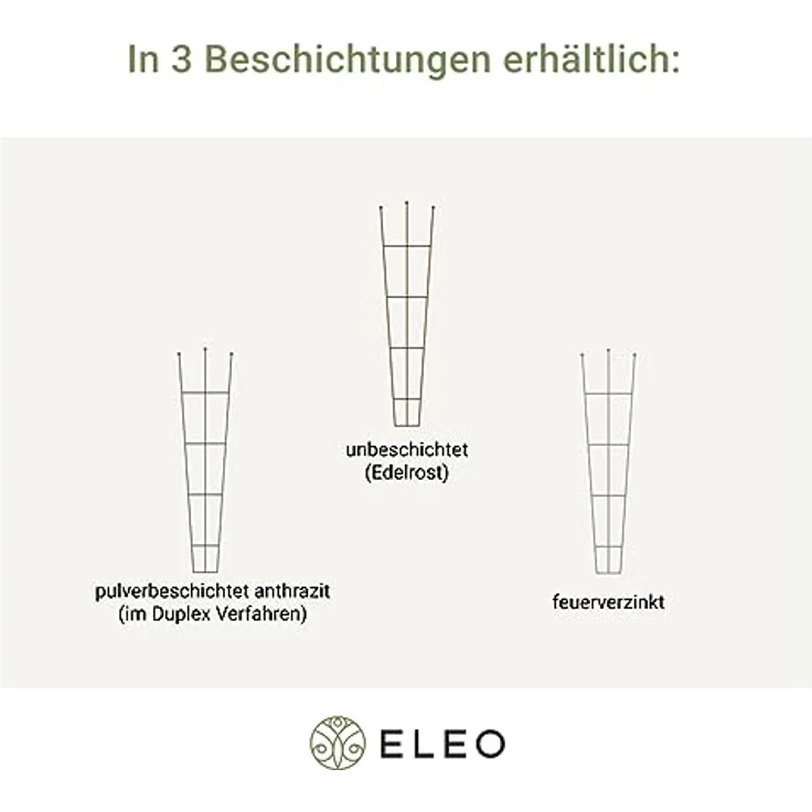ELEO Rankgitter Bari klein anthrazit schwarz - fächerförmig 170x42 cm wetterfest pulverbeschichtet - Spalier aus Metall massiv stabil - mit Wandhalterung – Bild 5