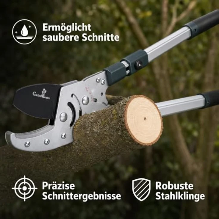 Gartenmeister Astschere Astratschenschere mit Teleskopgriff und Ratschenfunktion, Schnittstärke 50 mm – Bild 6