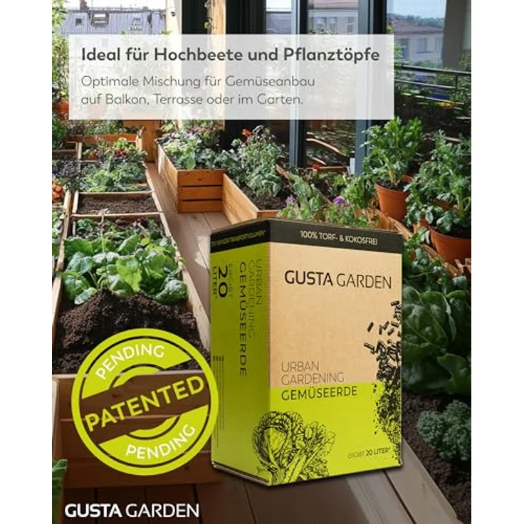 GUSTA GARDEN Urban Gardening Gemüseerde und Tomatenerde, 20L mit Langzeitdünger, torffrei & kokusfrei, plastikfreie Verpackung, Made in Austria – Bild 5