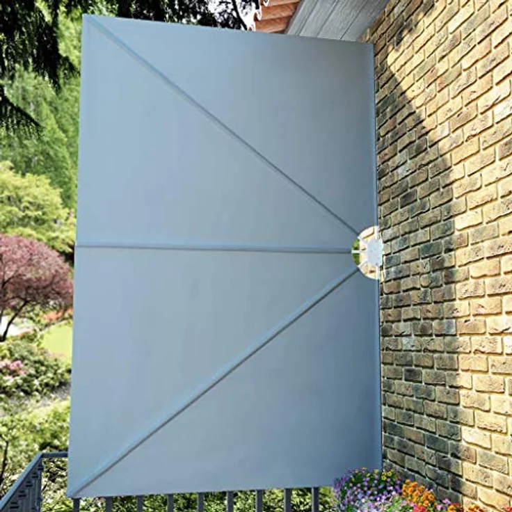 vidaXL Seitenmarkise 300x200cm, grauer Balkonfächer aus strapazierfähigem Polyester, UV- und witterungsbeständig – Bild 4