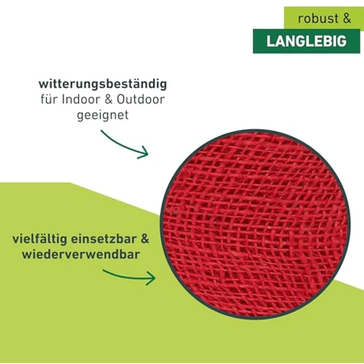 Windhager Jute-Wickelstreifen , 10 cm x 25 m, rot 05852 – Bild 5