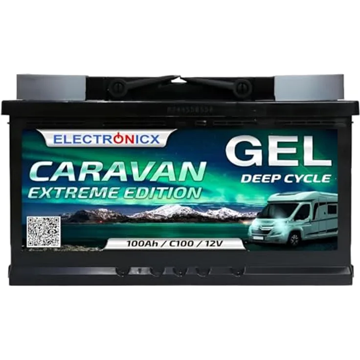 Electronicx Caravan EXTREME Edition GEL Batterie 100 AH 12V, wartungsfrei, auslaufsicher und stoßfest für Wohnmobil und Boot