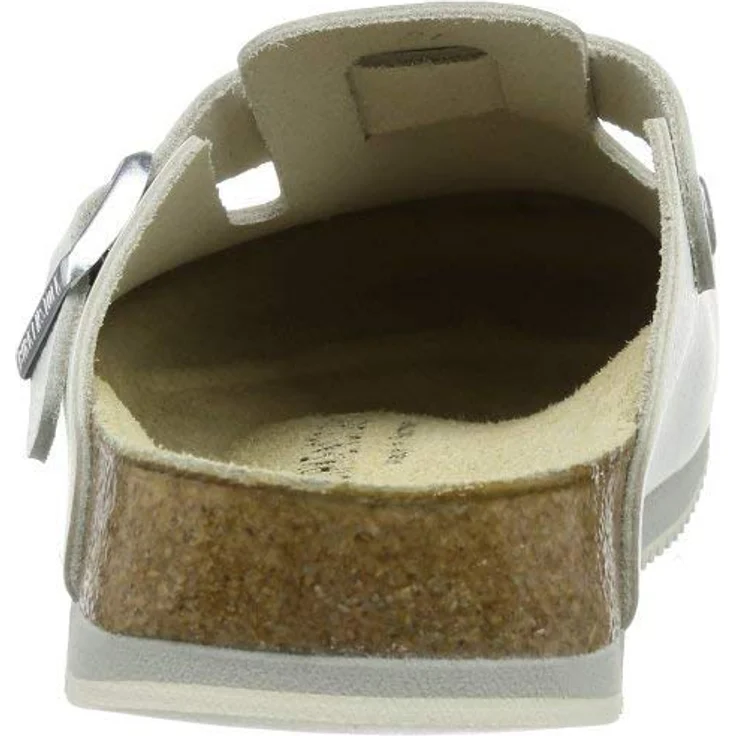 Birkenstock Clog Boston Super Grip, Sicherheitssandale aus Naturleder, weiß, anatomisches Kork-Latex-Fußbett, rutschhemmende Gummisohle, Größe 37 – Bild 4