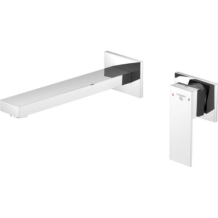 Steinberg Serie 160 Waschtischarmatur, Einhebelmischer, Unterputz, Ausladung 205 mm, Chrom-Finish, Fertigmontageset
