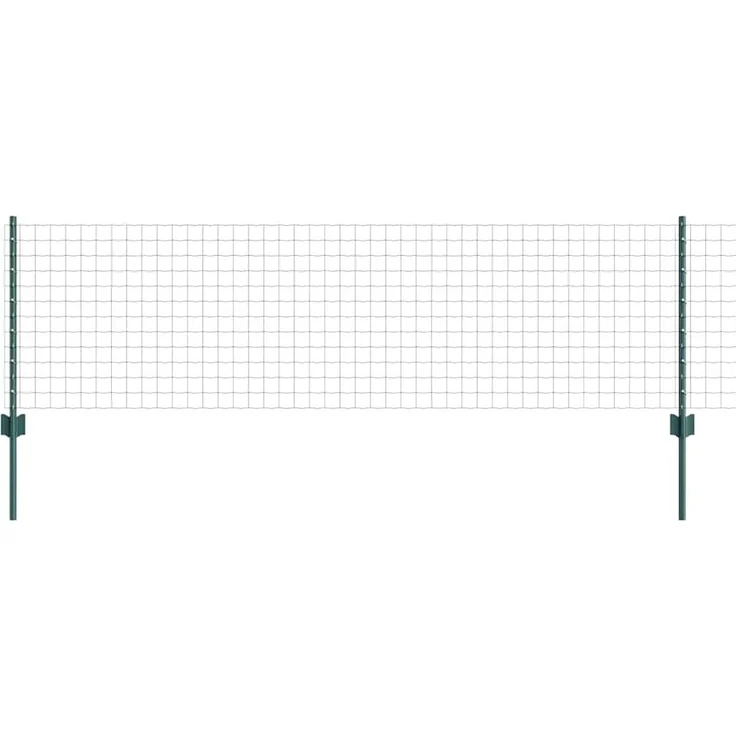 vidaXL Euro-Zaun mit Pfosten, 25 x 0,6 m PVC-beschichteter Stahl, wetterbeständig, grün