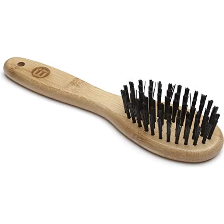 Mikki 6280010 Kleinen Bambusbürste mit Borsten, für glattes kurzes und mittellanges Fell, Für Hunde und Katzen, Hergestellt aus BambusFür die Pflege von struppigem Fell, Klein, S, 51 g