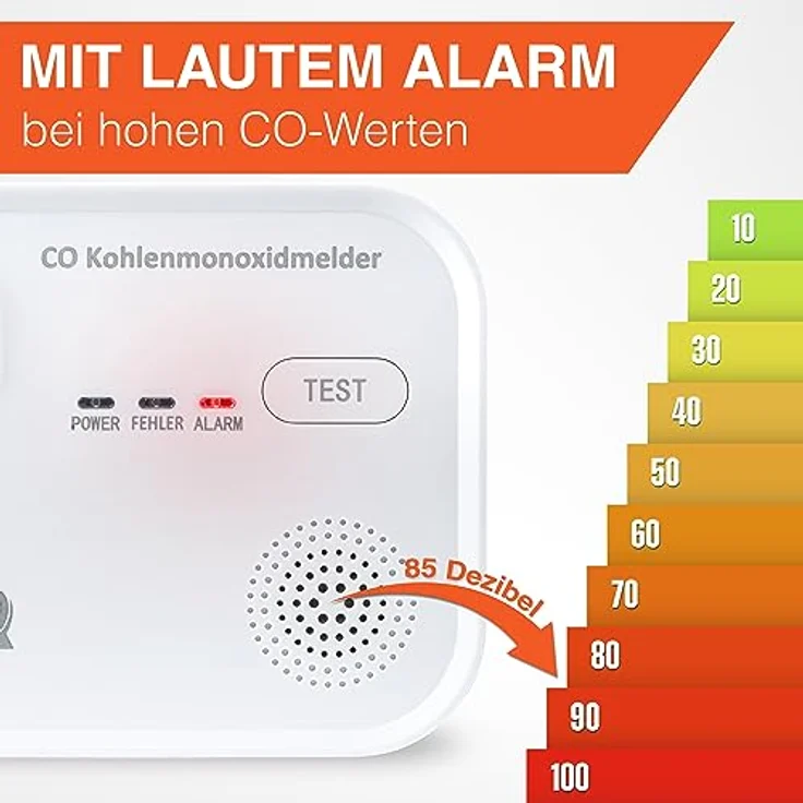 CO Melder Kohlenmonoxid Gasmelder Gaswarner Rauchmelder Nemaxx nach DIN EN50291 – Bild 4
