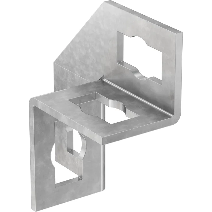 Fischer Universalwinkel PUWS 2x2 zl, zweiseitiger Holzverbinder für stabile Winkelverbindungen mit Formlöchern