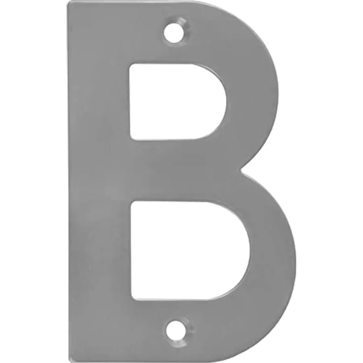 Amig Buchstabe B aus Edelstahl zum Schrauben im Innen- und Außenbereich, 100 mm, robust, für Toren, Wände oder Fassaden, silberfarbenes Finish