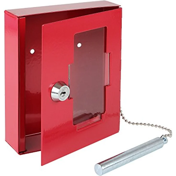 HMF 1021-03 Notschlüsselkasten mit Glasbruchhammer, 15,0 x 12,0 x 4,0 cm, RAL 3001 rot – Bild 2