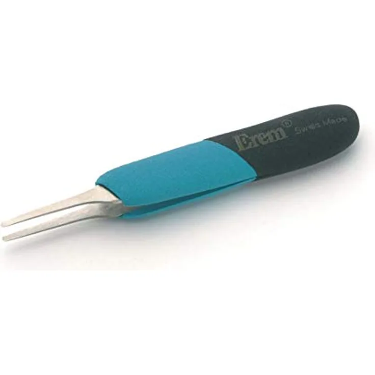 Weller Erem E2ASA Ergonomische Präzisionspinzette mit Geraden Flachen Abgerundeten Spitzen für Einfache Greifarbeiten, Spitzenbreite 2 mm