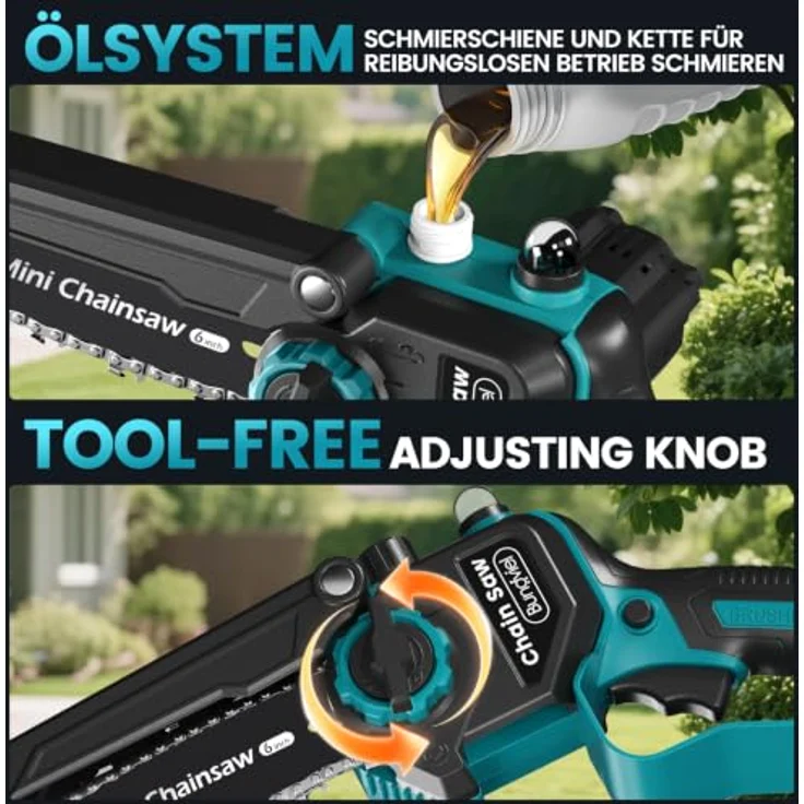 Bundviel Akku-Hochentaster 4-in-1, bürstenlose Elektro-Kettensäge mit Teleskop-Verlängerung bis 23,5 m, 2× 4000mAh Akku für Gartenpflege und Obstgärten – Bild 6