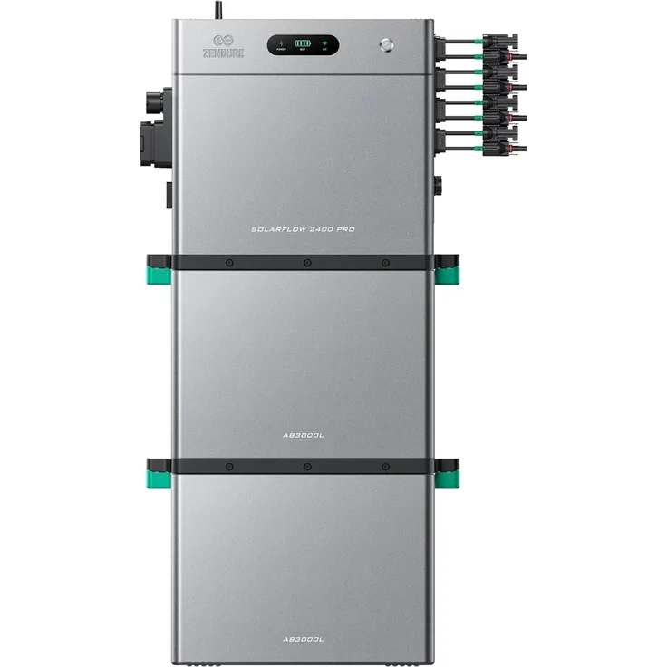 Zendure SolarFlow 2400 Pro, modulares Balkonkraftwerk mit Speicher 2,4-16,8 kWh, 2400 W AC Leistung und 2 AB3000L Batterien