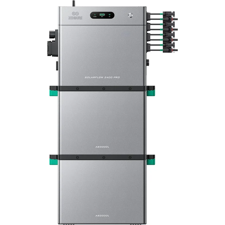 Zendure SolarFlow 2400 Pro, modulares Balkonkraftwerk mit Speicher 2,4-16,8 kWh, 2400 W AC Leistung und 2 AB3000L Batterien