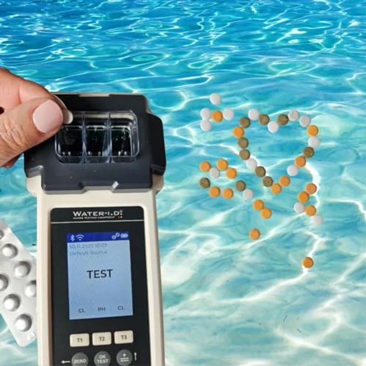 Harren24 PoolLAB 2.0, Elektronischer Wassertester mit 24 Parametern, Bluetooth, WLAN und 170 Testtabletten – Bild 6