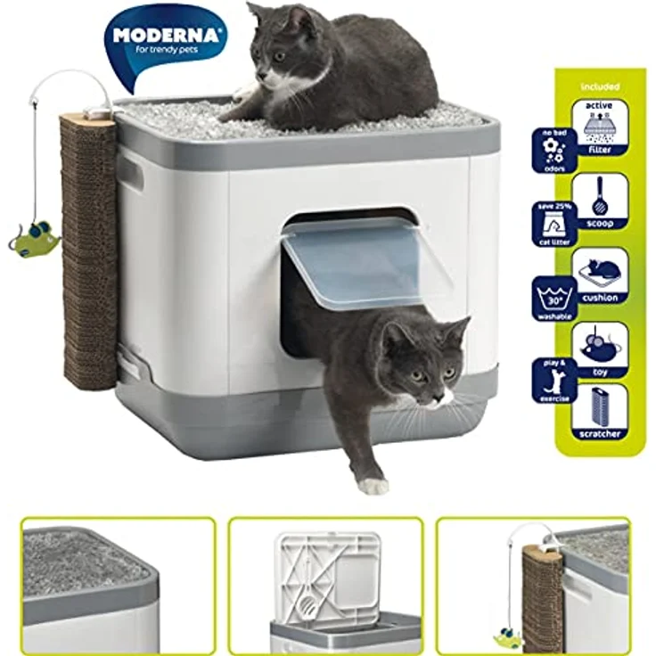 Katzentoilette,C802,Cube AA8II L:48 cm B:40 cm H: 43 cmgrau – Bild 2