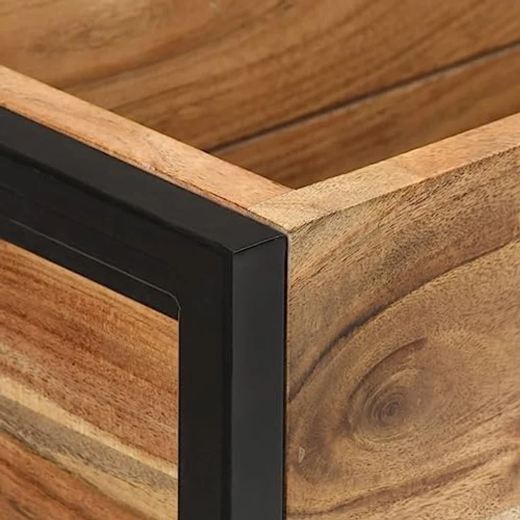 vidaXL Akazienholz Massiv Pflanzkübel Hochbeet Blumenkübel Blumenkasten Frühbeet Pflanzkasten Blumenbeet Garten Balkon Terrasse 90x20x68cm, robustes Holz mit dekorativem Design – Bild 3