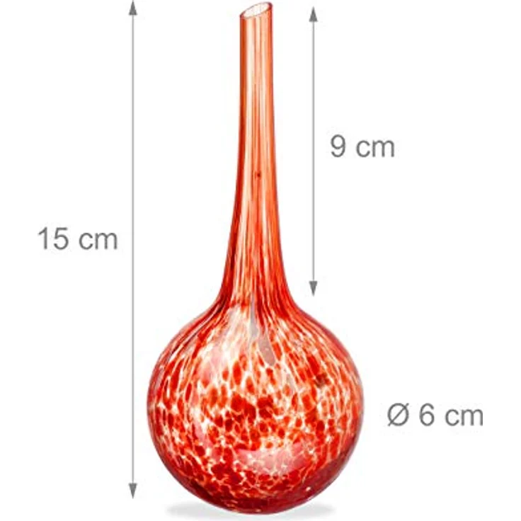 Bewässerungskugel 2er Set, dosierte Bewässerung Pflanzen u. Blumen, Gießhilfe Büro, Urlaub, Ø 6 cm, Glas, rot – Bild 5