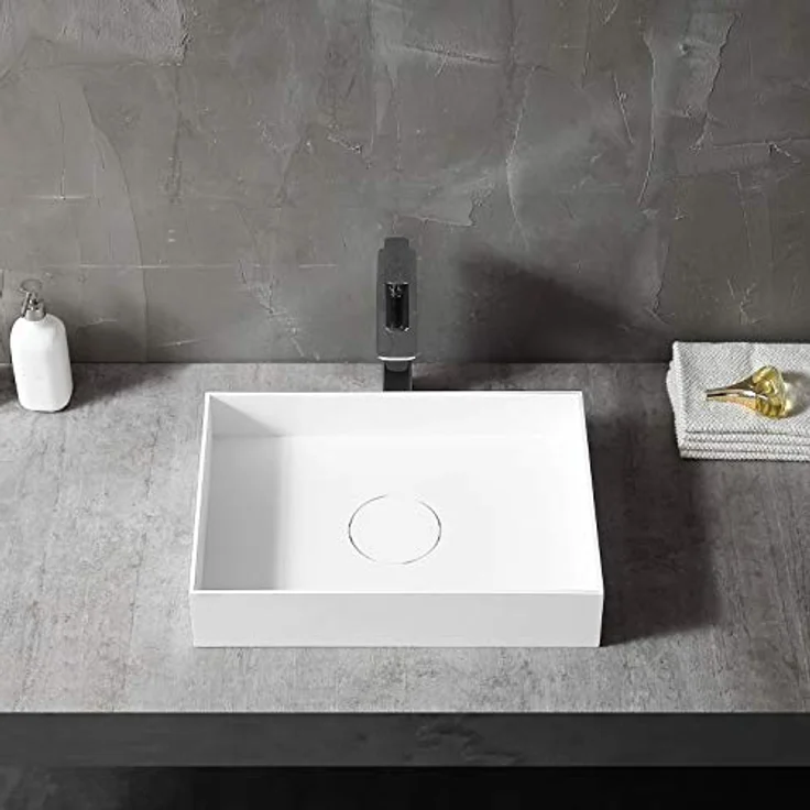 BERNSTEIN Aufsatzwaschbecken aus Mineralguss TWA112 - Schwarz matt, 50 cm breit – Bild 3