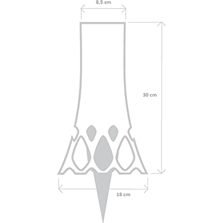 Plastia Grabvase mit Erdspieß Roseta Anthrazit 1 L - Friedhofsvase aus Kunststoff - Steckvase als Grabschmuck - UV-und witterungsbeständige Blumenvase – Bild 3