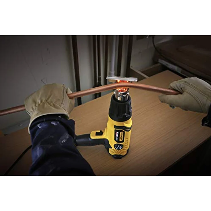 Stanley FatMax Heissluftpistole (2.000 Watt, mit Abschaltautomatik, 2 Temperaturstufen (50-450 / 70-600 °C), stufenlose Temperatureinstellung, inkl. 8-tlg. Düsen- und Schaberset, Koffer), Schwarz – Bild 5