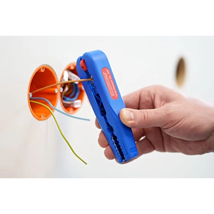 WEICON 51000400 Multi-Stripper No.400 zum Entmanteln & Abisolieren von Kabeln & Leitern, blau-rot, 155mm – Bild 6