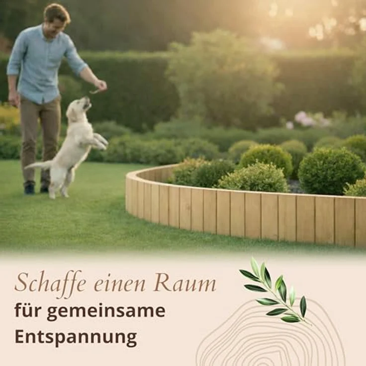 Floranica Flexible Beeteinfassung 100x10 cm Braun imprägnierte Rasenkante Beetumrandung aus Kiefernholz Gartenzaun Steckzaun Rollboarder – Bild 7
