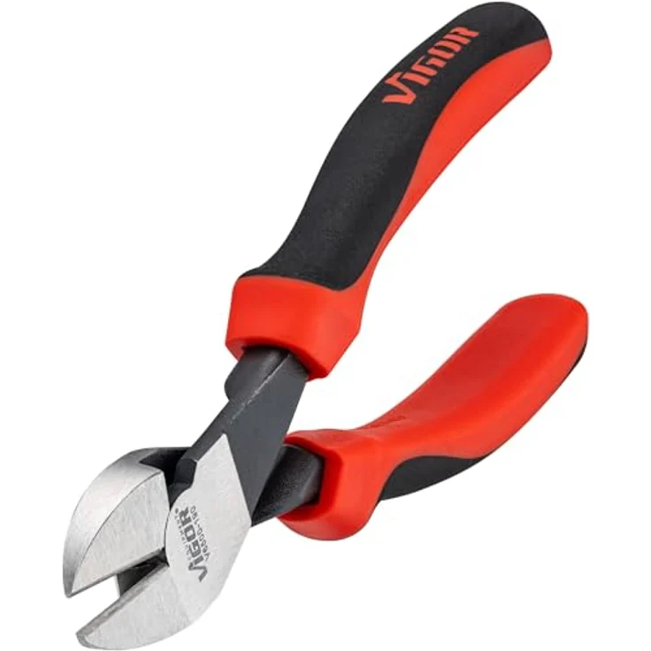 ViGOR Kraft-Seitenschneider 190 mm V6500-190, präzises Schneidwerkzeug für harte Drähte und Kabel, ergonomischer Griff, grau – Bild 4