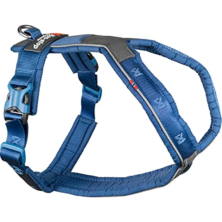 Non-stop dogwear Line Harness 5.0, Hunde-Geschirr aus strapazierfähigem Nylon mit Y-förmigem Halsausschnitt, blau – Bild 8