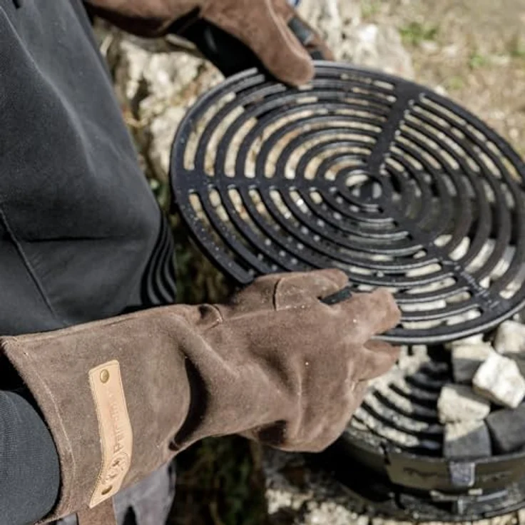 Petromax Grillhandschuhe, Rauleder, braun, hitzebeständig bis 250°C mit Kevlar®-Lage – Bild 6