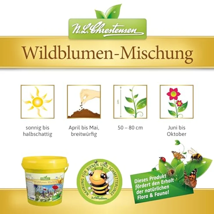 N.L. Chrestensen 1-Liter-Eimer Wildblumen-Mischung – Bild 5