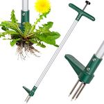 Walensee Unkrautstecher, 100 cm langer Unkrautentferner mit DREI-Kiefer aus gehärtetem Edelstahl, umweltfreundliches Gartenwerkzeug zur einfachen Unkrautentfernung
