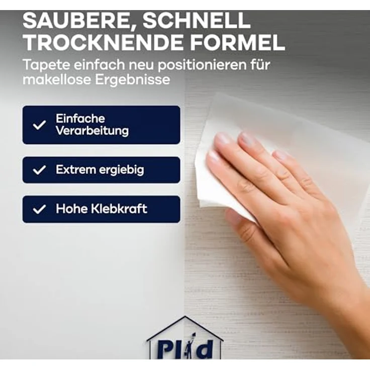 PLID® Rollkleister für Vliestapeten, 2x200g, schnell anrührbar in 3 Minuten, hohe Klebkraft, einfache Anwendung – Bild 3