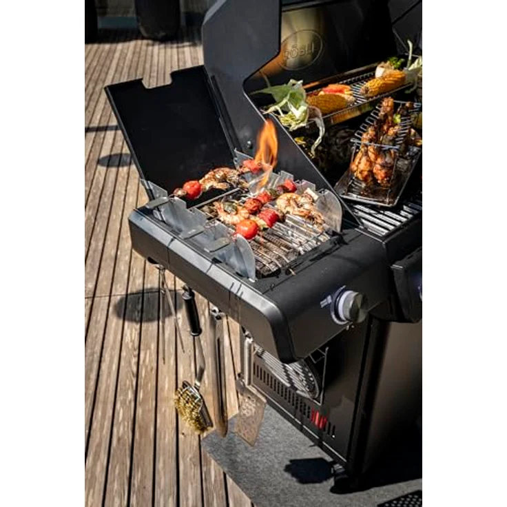 RÖSLE Barbecue-Reinigungsbürste SlideX, Hochwertige Grillbürste mit langem Stiel, wechselbaren Messingborsten, Slide-Funktion, Länge: 47,5 cm - Breite: 8,4 cm - Höhe: 8,5 cm – Bild 3