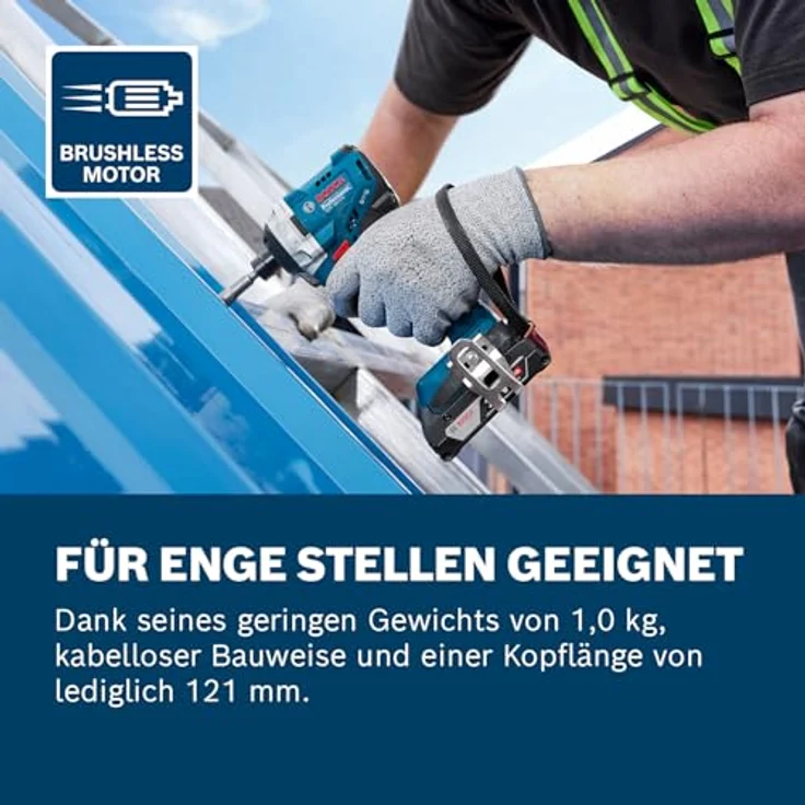 Bosch Professional GDR 18V-215, Akku-Schlagschrauber mit 215 Nm Drehmoment, 2 Drehzahlstufen und kompaktem Design, inklusive 2x 2.0Ah Akku und Werkzeugkoffer – Bild 3