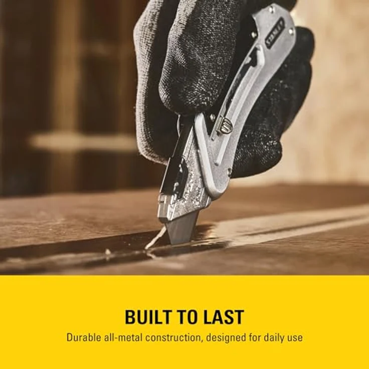 Stanley Quickslide Sportmesser, ergonomischer Metallkorpus, werkzeugloser Klingenwechsel, Gürtelklemme, 0-10-810 – Bild 2