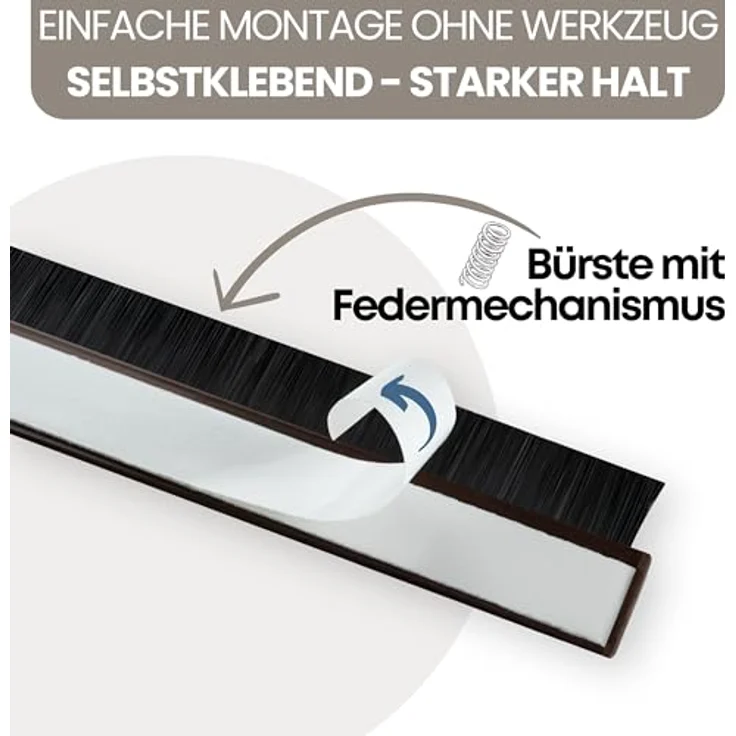 Türleiste mit Bürste braun, Aluminium – Bild 5
