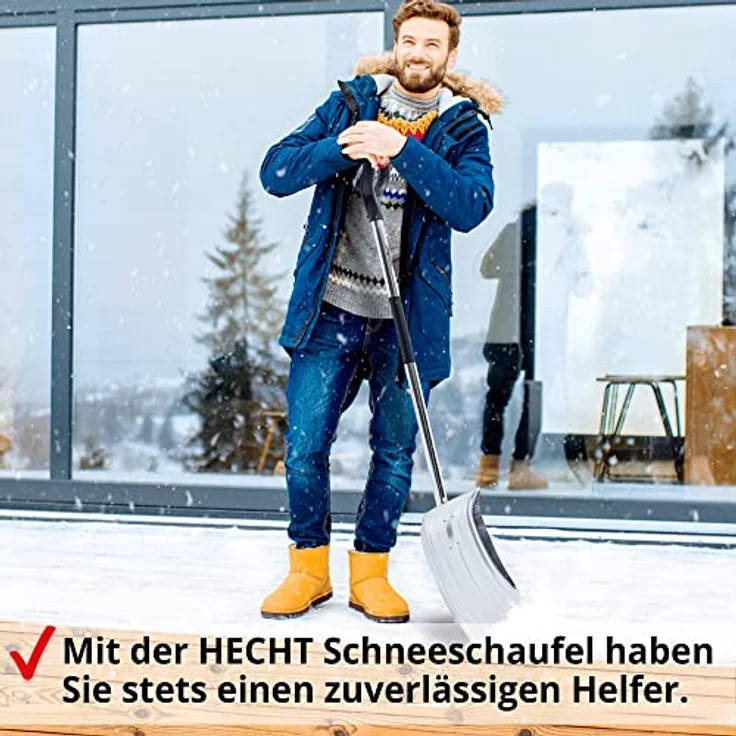 HECHT Schneeschaufel 465 AL, Aluminium Schneeschieber mit 46 cm Arbeitsbreite und ergonomischem Griff – Bild 7