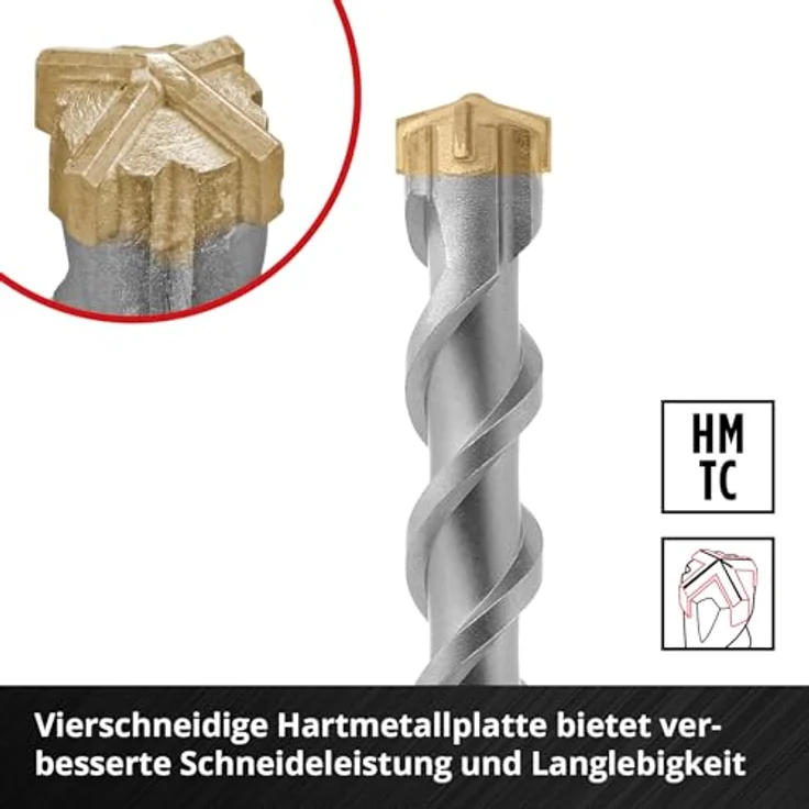 kwb SDS Plus Hammerbohrer, Ø 25 mm x 460/400 mm, mit 4X-Hartmetallschneide für armierten Beton und Mauerwerk – Bild 3