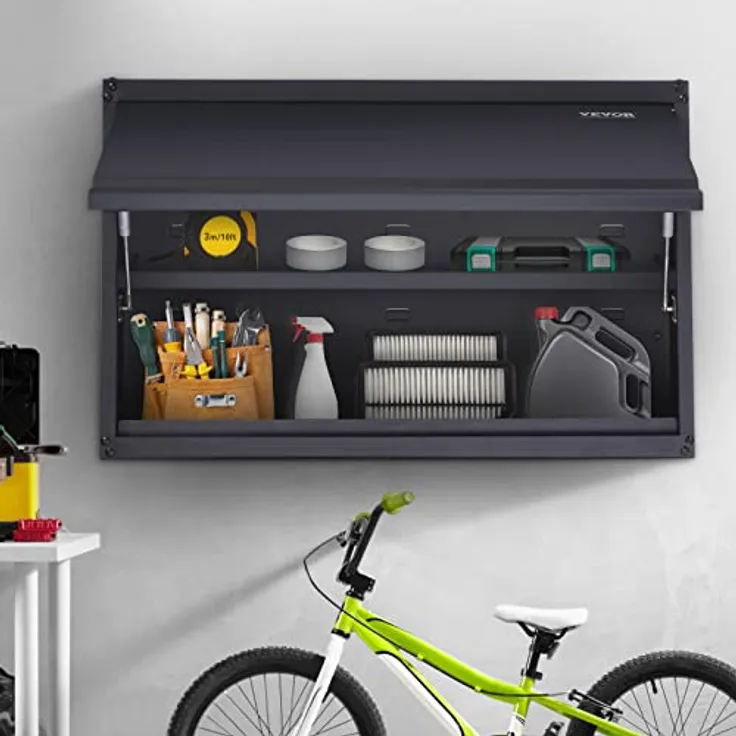 VEVOR Werkstatt Wandschrank, Hängeschrank 77 x 31,8 x 50 cm, 108 kg Tragfähigkeit, verstellbare Regale, SPCC-Stahlplatte