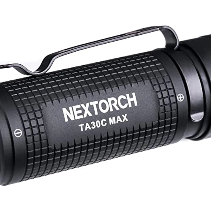 Nextorch TA30C MAX, taktische Taschenlampe mit 3000 ANSI Lumen, USB-C Akku 5000mAh, wasserdicht IPX8, stroboskopfähig, schwarz – Bild 9