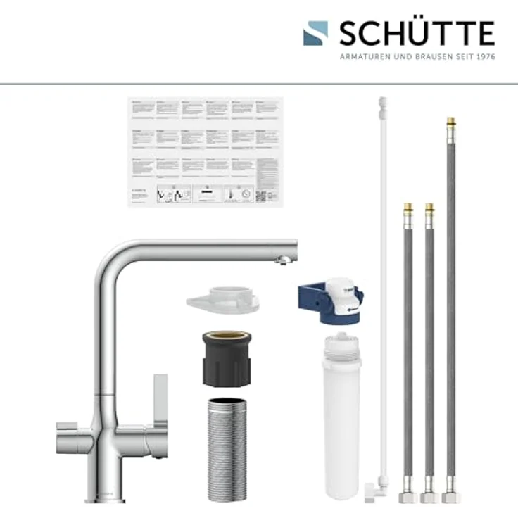 Schütte AQUASTAR PRO Spültischarmatur mit Filtersystem für Trinkwasser, Cold-Start-Funktion, 360° schwenkbarer Auslauf – Bild 7